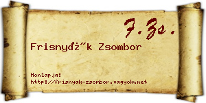 Frisnyák Zsombor névjegykártya