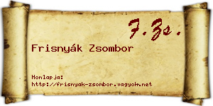 Frisnyák Zsombor névjegykártya